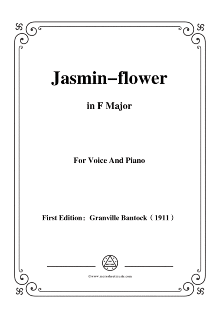 Bantock Folksong Jasmin Flower Moo Lee Hava In F Major For Voice And Piano Sheet Music