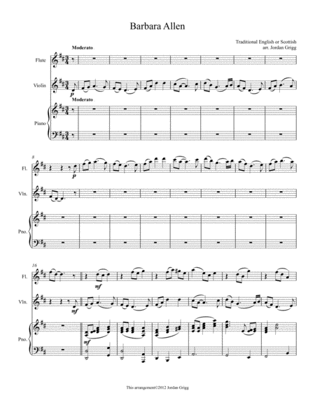 Free Sheet Music Barbara Allen