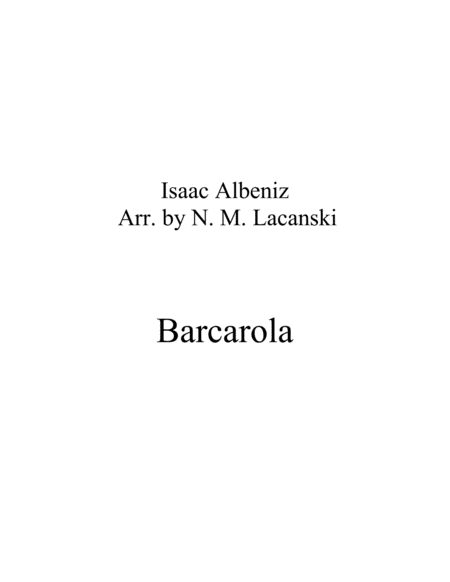 Free Sheet Music Barcarola