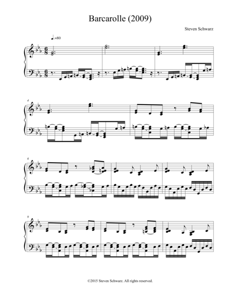 Free Sheet Music Barcarolle 2009