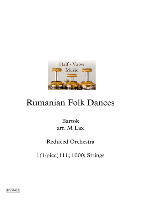 Bartok Rumanian Folk Dances Reduced Orchestra Sheet Music