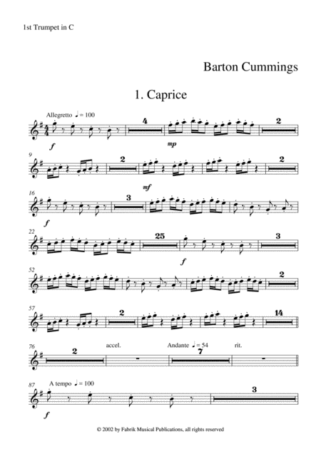 Free Sheet Music Barton Cummings Concertino For Contrabassoon And Concert Band 1st C Trumpet Part