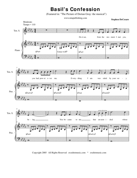 Free Sheet Music Basils Confession