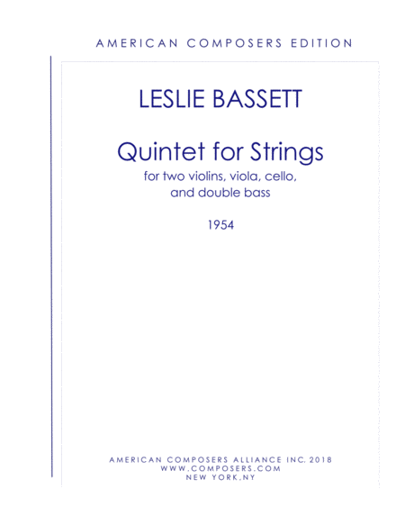 Free Sheet Music Bassett Quintet For Strings