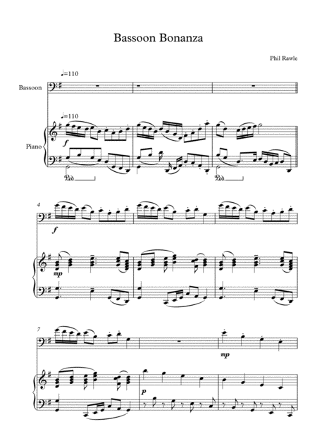 Bassoon Bonanza Bassoon And Piano Sheet Music