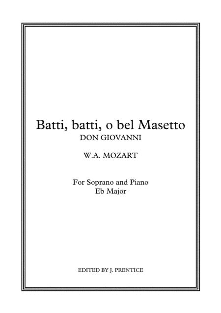 Batti Batti O Bel Masetto Don Giovanni Eb Major Sheet Music