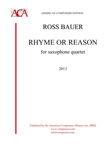 Free Sheet Music Bauer Rhyme Or Reason