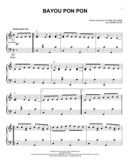 Free Sheet Music Bayou Pon Pon