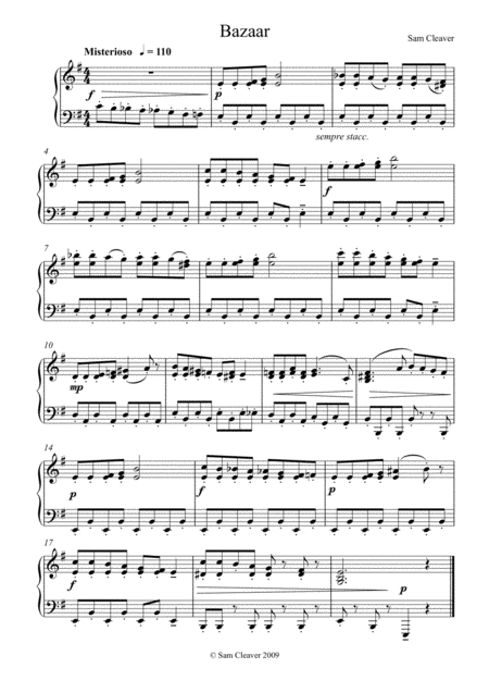 Bazaar Sheet Music