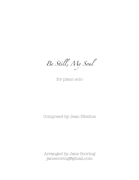 Be Still My Soul Piano Solo Sheet Music