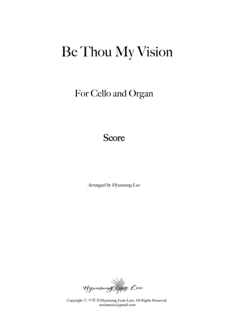 Free Sheet Music Be Thou My Vision For Cello Organ