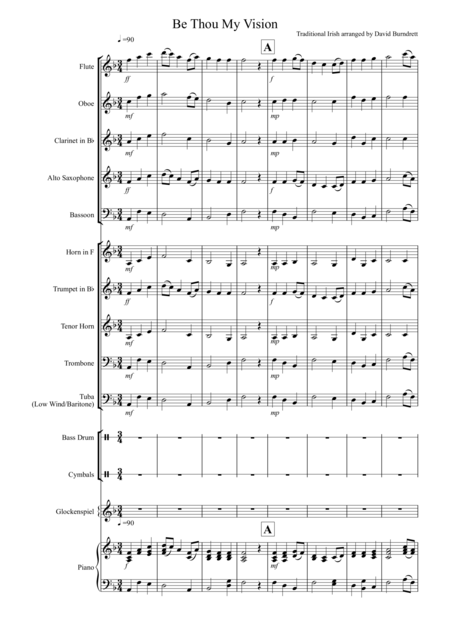 Free Sheet Music Be Thou My Vision For School Concert Band