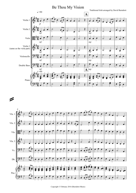 Be Thou My Vision For String Orchestra Sheet Music