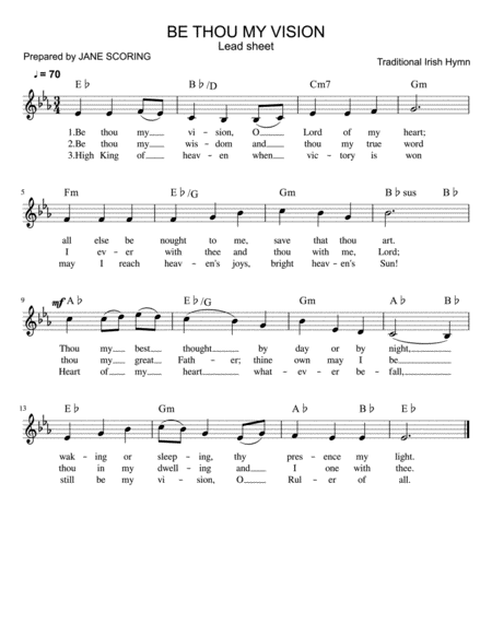 Be Thou My Vision Lead Sheet Sheet Music