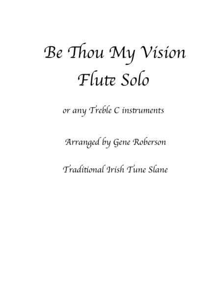 Be Thou My Vision Slane Flute C Instruments Sheet Music