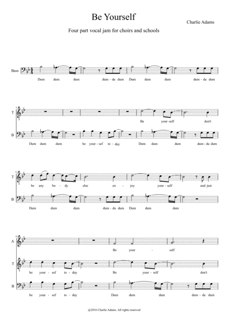 Be Yourself Warm Up Jam For Pop Choirs Sheet Music