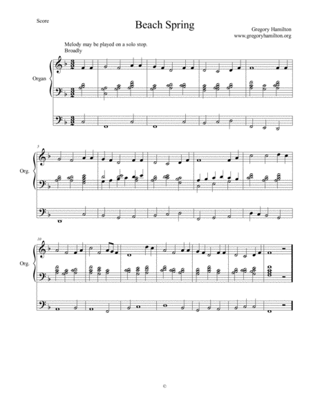 Beach Spring Theres A Wideness In Gods Mercy Alternative Harmonization Sheet Music