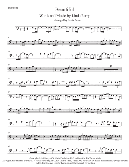 Free Sheet Music Beautiful Trombone