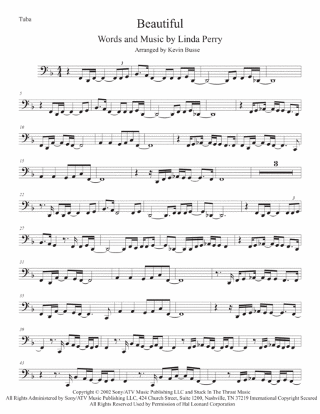 Free Sheet Music Beautiful Tuba