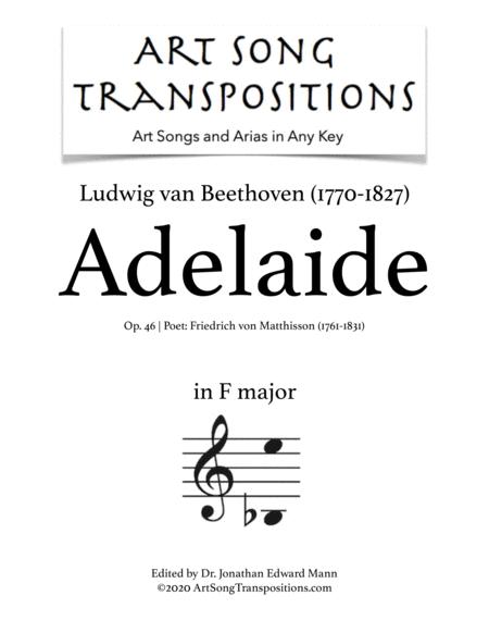 Free Sheet Music Beethoven Adelaide Op 46 Transposed To F Major