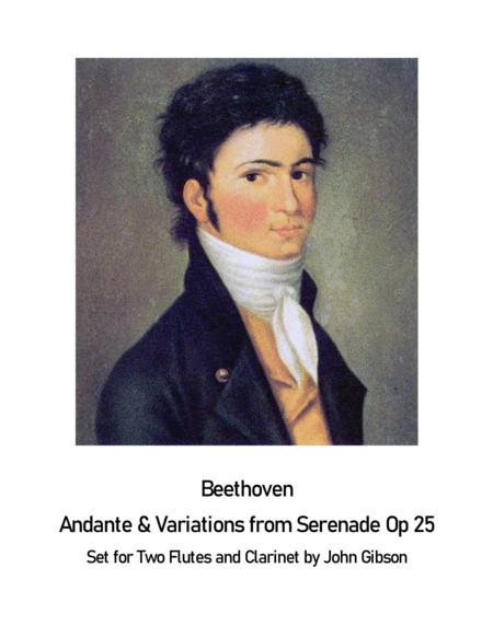 Free Sheet Music Beethoven Andante With Variations Set For 2 Flutes And Clarinet Trio