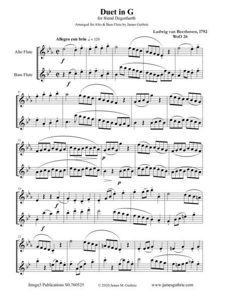 Free Sheet Music Beethoven Duet Woo 26 For Alto Bass Flutes