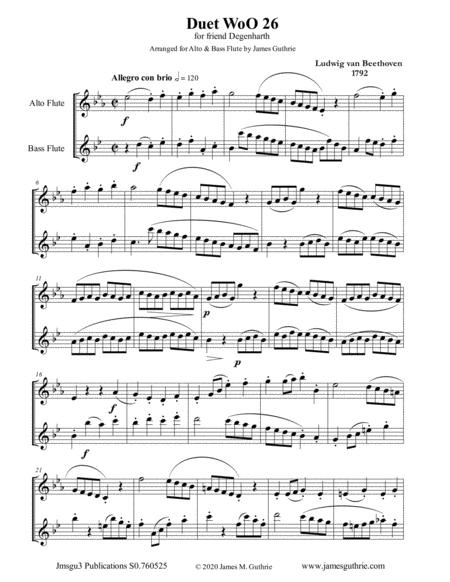 Beethoven Duet Woo 26 For Clarinet Bass Clarinet Sheet Music