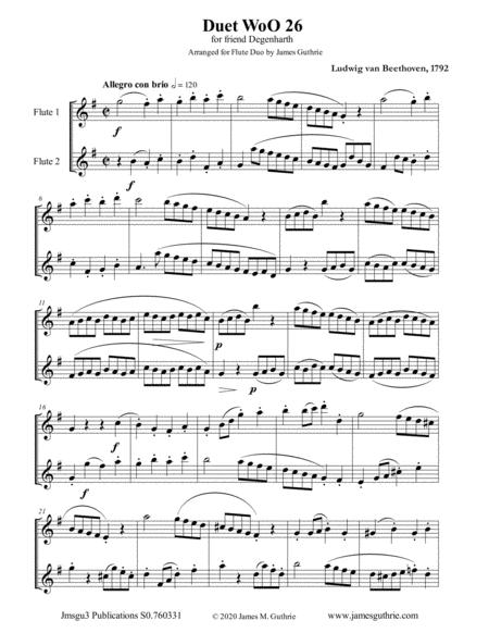 Beethoven Duet Woo 26 For Flute Duo Sheet Music