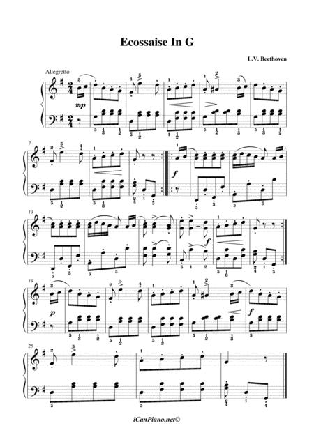 Beethoven Ecossaise In G Major Woo 23 Sheet Music