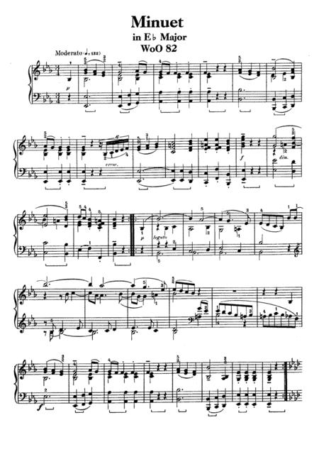 Free Sheet Music Beethoven Minuet In Eb Major Woo 82 Complete Version