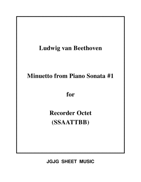 Free Sheet Music Beethoven Minuetto For Recorder Octet