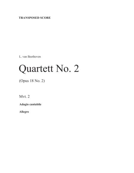 Beethoven No 2 Opus 18 Mvt 2 Score Parts Sheet Music