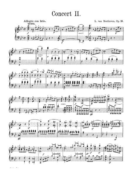 Free Sheet Music Beethoven Piano Concerto No 2 In Bb Op 19 Complete Version