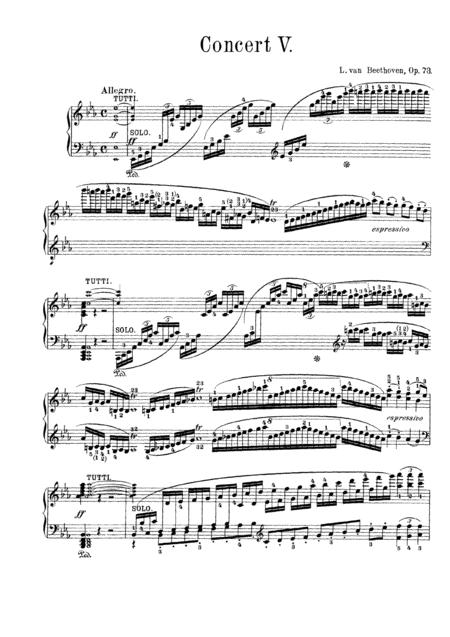 Beethoven Piano Concerto No 5 In Eb Major Op 73 Complete Version Sheet Music