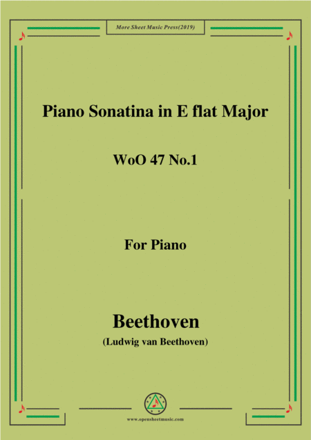 Beethoven Piano Sonatina In E Flat Major Op 67 No 2 For Piano Sheet Music