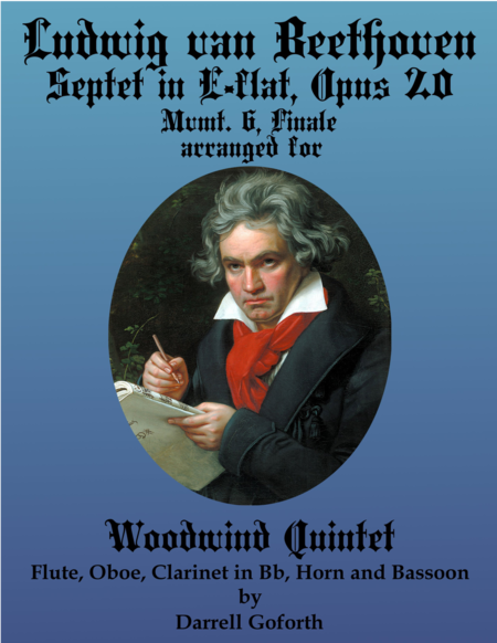 Free Sheet Music Beethoven Septet In E Flat Major Arranged For Woodwind Quintet Mvmt 6 Finale