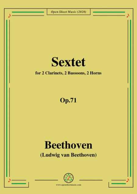 Beethoven Sextet In E Flat Major Op 71 For Winds Sheet Music