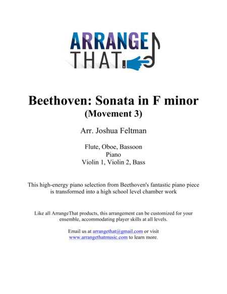 Free Sheet Music Beethoven Sonata In F Min Movement 3
