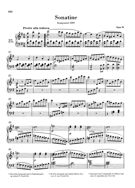 Beethoven Sonata No 25 In G Major Op 79 Full Original Complete Version Sheet Music