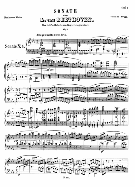 Beethoven Sonata No 4 In Eb Major Op 7 Original Complete Full Version Sheet Music