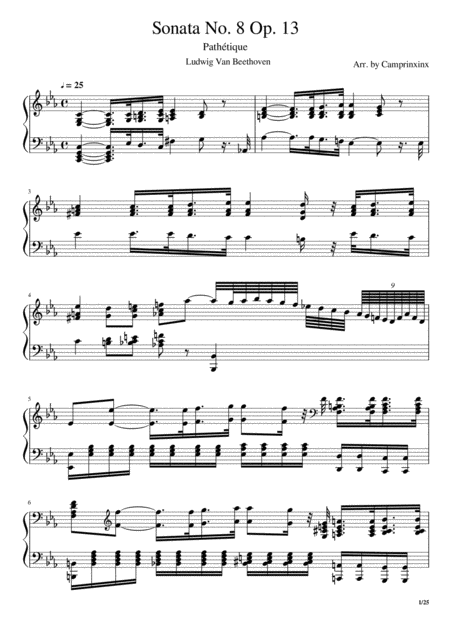 Beethoven Sonata No 8 Op 3 Sheet Music