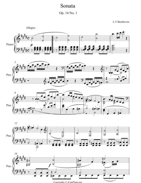 Beethoven Sonata Op14 No1 Sheet Music