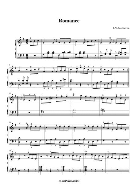 Beethoven Sonatina In G Major Anh 5 Romance Sheet Music