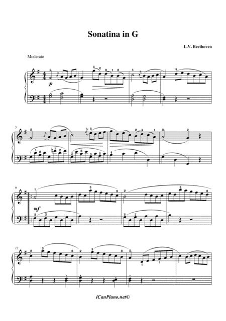 Beethoven Sonatina In G Sheet Music