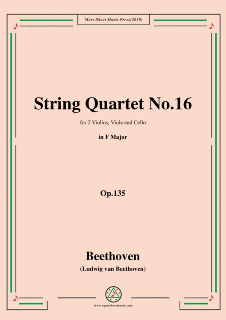 Free Sheet Music Beethoven String Quartet No 16 In F Major Op 135