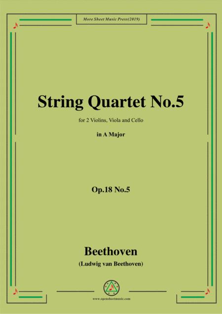 Free Sheet Music Beethoven String Quartet No 5 In A Major Op 18 No 5