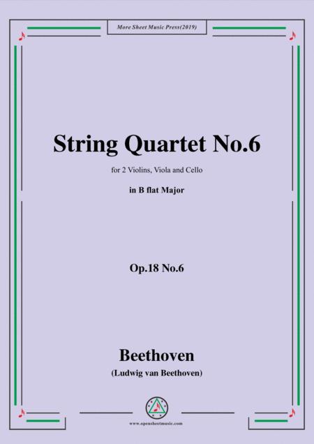 Free Sheet Music Beethoven String Quartet No 6 In B Flat Major Op 18 No 6
