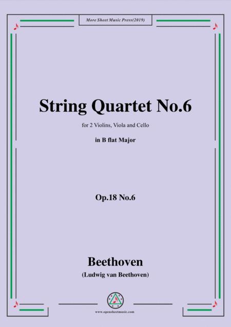 Beethoven String Quartet No 6 In B Flat Major Op 18 No 6 Sheet Music