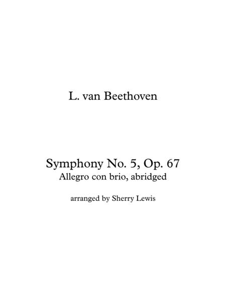 Free Sheet Music Beethoven Symphony No 5 Allegro Con Brio For String Trio Of 2 Violins And Cello Or Violin Viola And Cello