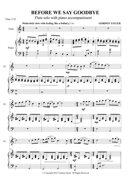 Before We Say Goodbye Sheet Music